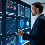A professional male cybersecurity expert, fully clothed in a modest business suit, stands intently examining a large, glowing holographic display that showcases complex smart contract code and intricate blockchain bridge architectures. The display illustrates various data flows with subtle, glowing red highlights indicating potential vulnerabilities or points of concern. He is positioned in a sleek, high-tech, minimalist office environment, with other screens displaying abstract network diagrams and complex algorithms in the background. The overall scene conveys a profound sense of deep analysis, strategic thinking, and the underlying challenges in securing digital assets. Perfect anatomy, correct proportions, natural pose, well-formed hands, proper finger count, natural body proportions. Safe for work, appropriate content, fully clothed, professional, family-friendly, high quality, cinematic lighting.