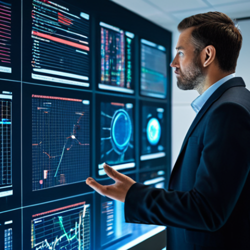 A professional male cybersecurity expert, fully clothed in a modest business suit, stands intently examining a large, glowing holographic display that showcases complex smart contract code and intricate blockchain bridge architectures. The display illustrates various data flows with subtle, glowing red highlights indicating potential vulnerabilities or points of concern. He is positioned in a sleek, high-tech, minimalist office environment, with other screens displaying abstract network diagrams and complex algorithms in the background. The overall scene conveys a profound sense of deep analysis, strategic thinking, and the underlying challenges in securing digital assets. Perfect anatomy, correct proportions, natural pose, well-formed hands, proper finger count, natural body proportions. Safe for work, appropriate content, fully clothed, professional, family-friendly, high quality, cinematic lighting.