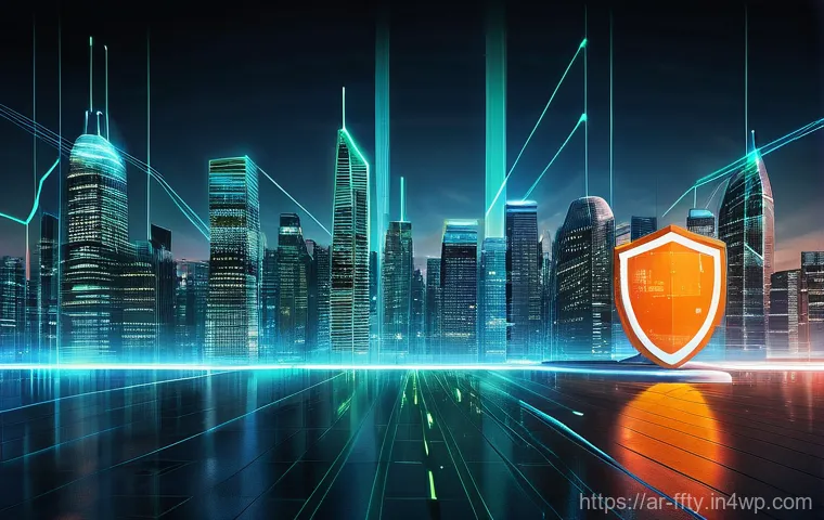 디지털 변환과 보안 리스크 - **Prompt 2: "Shadows of the Digital Realm"**
    An evocative, slightly abstract image capturing the...