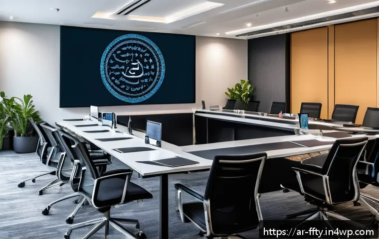 사이버 공격 대응 전략 - A modern Arabic office setting with diverse Middle Eastern professionals engaged in a cybersecurity ...