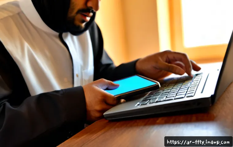 모바일 기기 보안의 새로운 도전 - Photorealistic close-up of a modern smartphone on a clean wooden desk in a sunlit Middle Eastern hom...